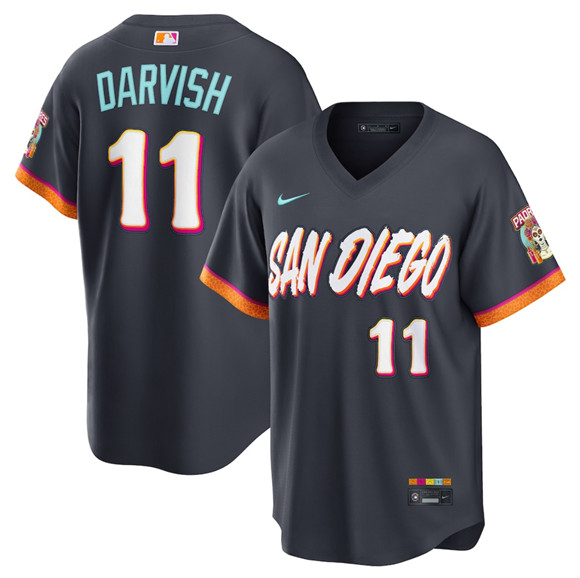 Men's San Diego Padres #11 Yu Darvish Obsidian 2026 City Connect Stadium Limited Stitched Baseball Jersey