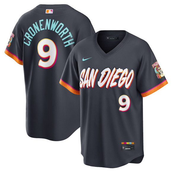 Men's San Diego Padres #9 Jake Cronenworth Obsidian 2026 City Connect Stadium Limited Stitched Baseball Jersey