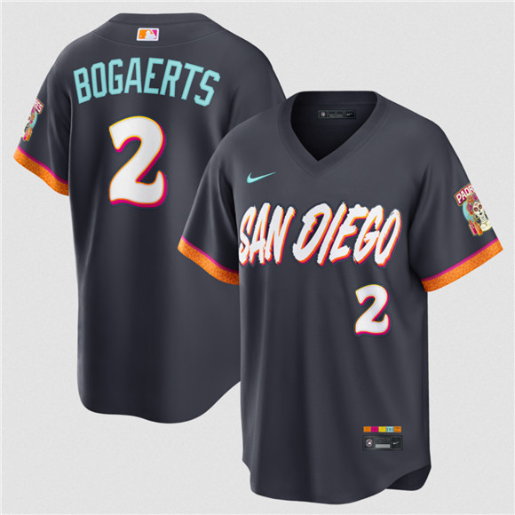 Men's San Diego Padres #2 Xander Bogaerts Obsidian 2026 City Connect Stadium Limited Stitched Baseball Jersey
