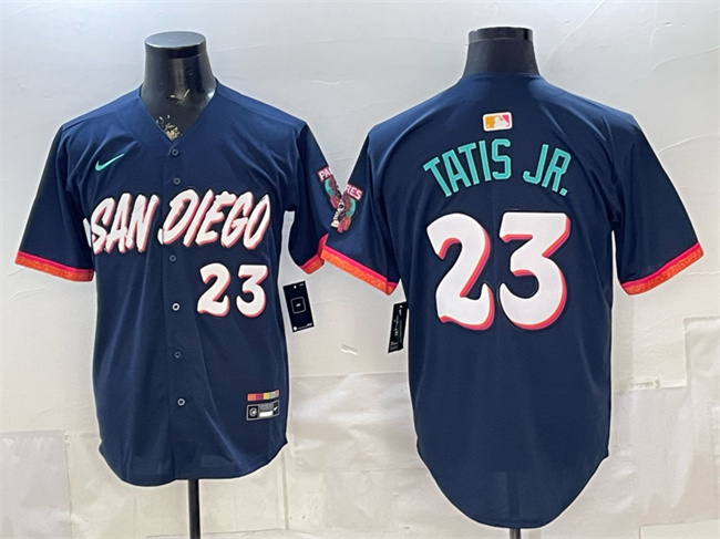 Men's San Diego Padres #23 Fernando Tatis Jr. Obsidian 2026 City Connect Limited Stitched Baseball Jersey