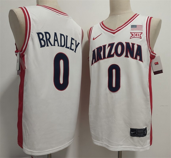 Men's Arizona Wildcats #0 Jaden Bradley White Stitched Jersey