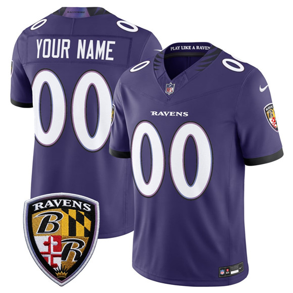 Men's Baltimore Ravens Active Player Custom Purple 2026 F.U.S.E Vapor Limited Football Stitched Jersey