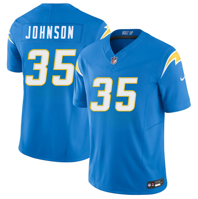 Men's Los Angeles Chargers #35 Amar Johnson Blue 2026 F.U.S.E. Vapor Limited Football Stitched Jersey