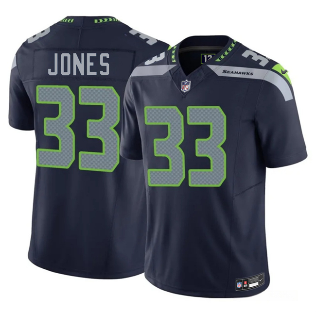 Men's Seattle Seahawks #33 Velus Jones Navy 2026 F.U.S.E. Vapor Untouchable Limited Football Stitched Jersey