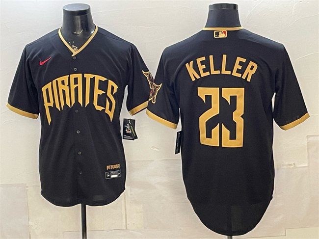 Men's Pittsburgh Pirates #23 Mitch Keller Black 2026 City Connect Stadium Stitched Baseball Jersey
