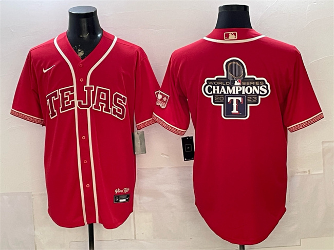 Men's Texas Rangers Team Big Logo Red 2026 City Connect Stadium Stitched Baseball Jerseys