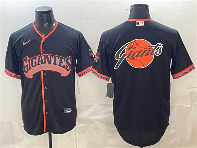 Men's San Francisco Giants Team Big Logo Black 2026 Alternate Stadium Stitched Baseball Jersey