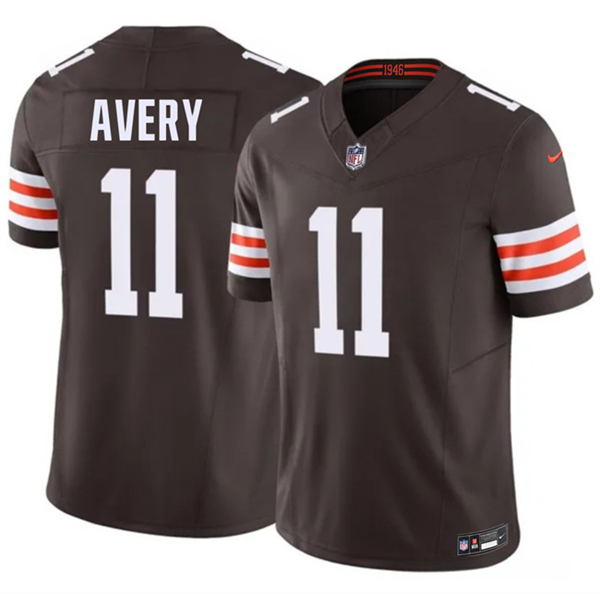 Men's Cleveland Browns #11 Tre Avery Brown 2026 F.U.S.E. Vapor Limited Football Stitched Jersey