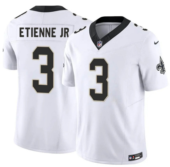 Men's New Orleans Saints #3 Travis Etienne Jr White 2026 F.U.S.E Vapor Limited Football Stitched Jersey