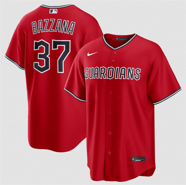 Men's Cleveland Guardians #37 Travis Bazzana Red Alternate Limited Stitched Baseball Jersey