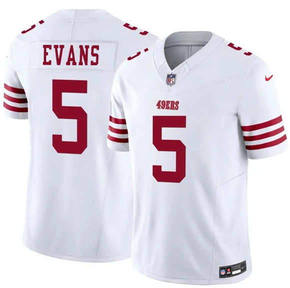 Men's San Francisco 49ers #5 Mike Evans White 2026 F.U.S.E. Vapor Untouchable Limited Football Stitched Jersey