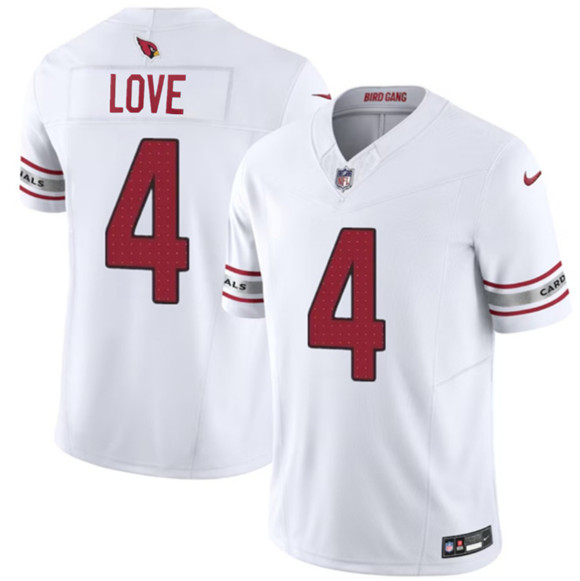 Men's Arizona Cardinals #4 Jeremiyah Love White 2026 Draft F.U.S.E. Vapor Untouchable Limited Football Stitched Jersey