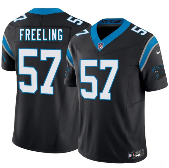 Men's Carolina Panthers #57 Monroe Freeling Black 2026 Draft F.U.S.E. Vapor Limited Football Stitched Jersey
