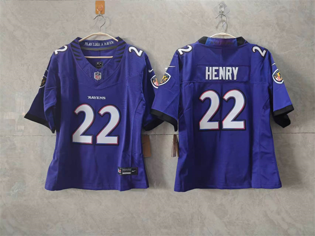 Women's Baltimore Ravens #22 Derrick Henry Black F.U.S.E. Vapor Football Jersey(Run Small)