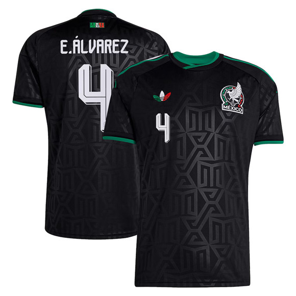 Men's Mexico #4 Edson álvarez Black 2026 Soccer Jersey Suit