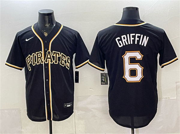 Men's Pittsburgh Pirates #6 Konnor Griffin 2026 Fashion Black Out Stitched Baseball Jersey