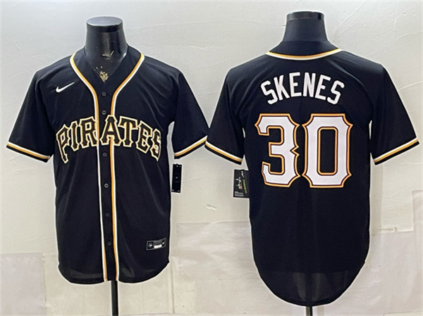 Men's Pittsburgh Pirates #30 Paul Skenes 2026 Fashion Black Out Stitched Baseball Jersey