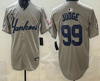Men's New York Yankees #99 Aaron Judge Grey Limited Jersey