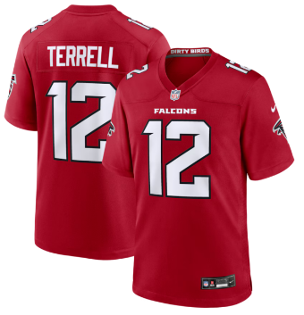 Men's Atlanta Falcons #12 Avieon Terrell Red Game Stitched Jersey