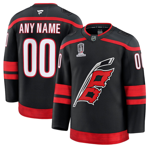 Men's Carolina Hurricanes Active Player Custom Black 2026 Stanley Cup Champions Home Stitched Jersey