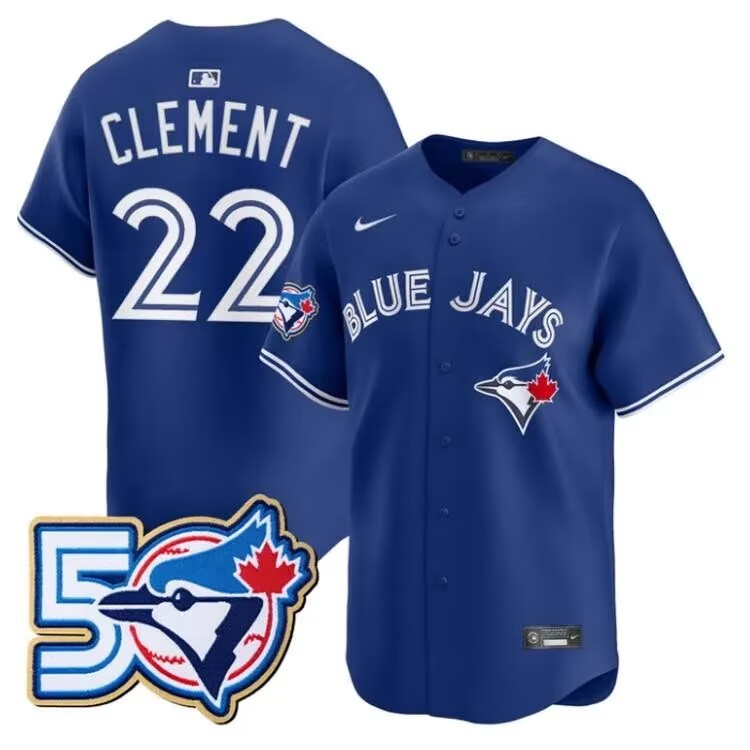 Men's Toronto Blue Jays #27 Vladimir Guerrero Jr. Royal 50th Anniversary Alternate Limited Jersey