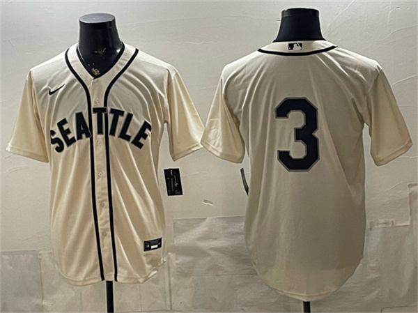 Men's Seattle Mariners #3 J.P. Crawford Cream Alternate Stitched Baseball Jersey