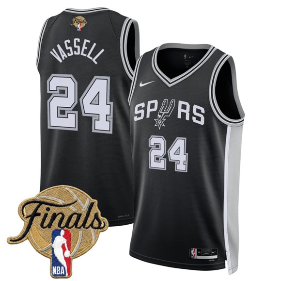 Men's San Antonio Spurs #24 Devin Vassell Black 2026 Finals Patch Icon Edition Stitched Basketball Jersey