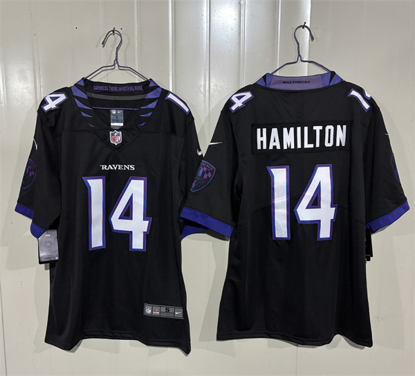 Men's Baltimore Ravens #14 Kyle Hamilton Black 2026 Alternate Vapor Limited Football Stitched Jersey