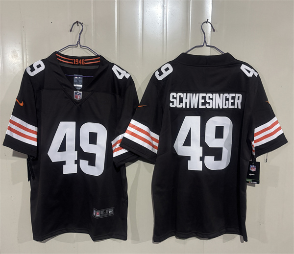 Men's Cleveland Browns #49 Carson Schwesinger Brown 2026 Vapor Limited Football Stitched Jersey