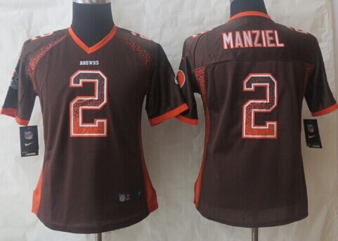 Nike Cleveland Browns #2 Johnny Manziel Drift Fashion Brown Womens Jersey