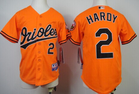Baltimore Orioles #2 J. J. Hardy Orange Kids Jersey 
