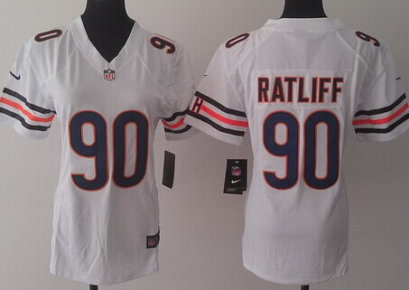 Nike Chicago Bears #90 Jeremiah Ratliff White Game Womens Jersey